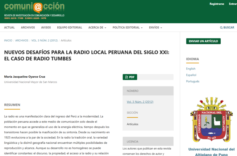 Nuevos desafíos para la radio local peruana del siglo XXI. El caso de Radio Tumbes